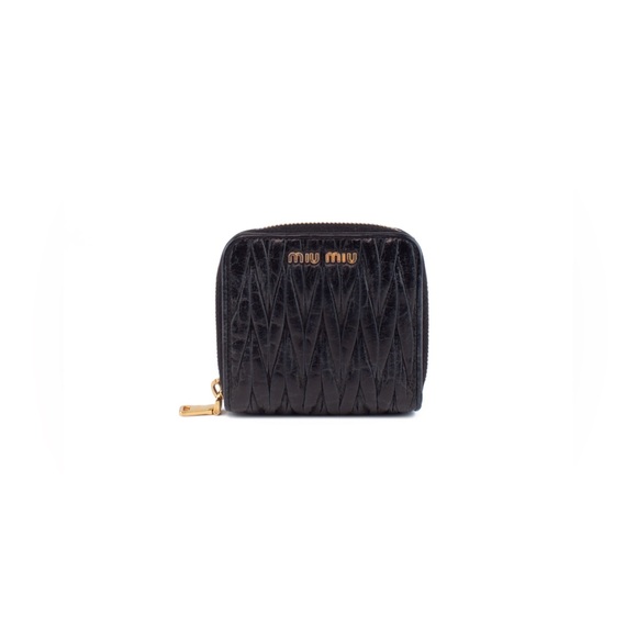 Miu Miu Handbags - Miu Miu Black Leather Matelasse coin purse